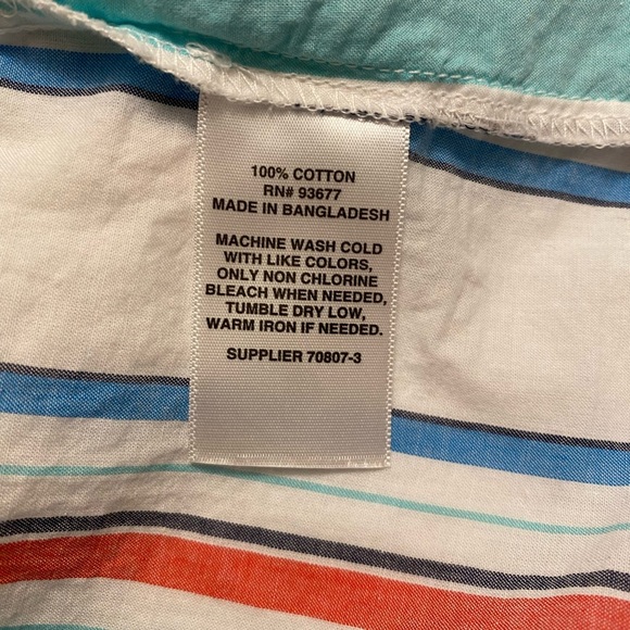 Striped Pattern Blouse Sleeveless St Johns Bay, Size PM - Picture 9 of 10